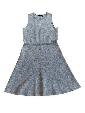 Theory Heather Grey Scuba Knit Sleeveless Knee Length Dress Sheath Large Women's